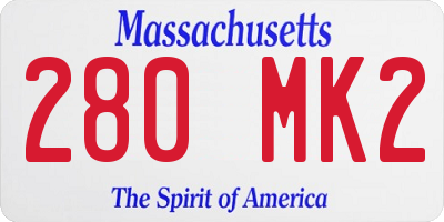 MA license plate 280MK2