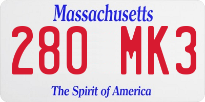 MA license plate 280MK3