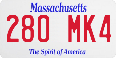 MA license plate 280MK4