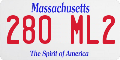 MA license plate 280ML2