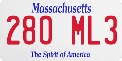 MA license plate 280ML3