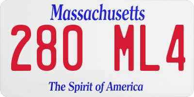 MA license plate 280ML4