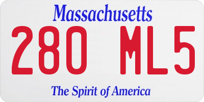 MA license plate 280ML5