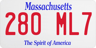 MA license plate 280ML7