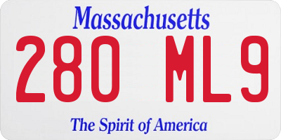 MA license plate 280ML9