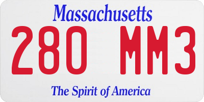 MA license plate 280MM3