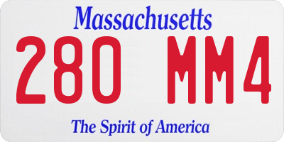 MA license plate 280MM4