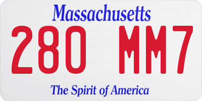 MA license plate 280MM7