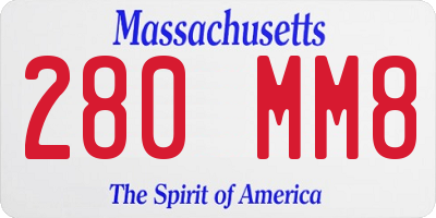 MA license plate 280MM8