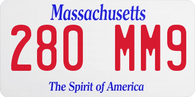 MA license plate 280MM9