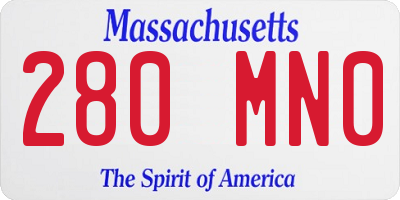 MA license plate 280MN0
