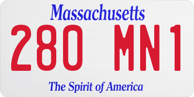 MA license plate 280MN1