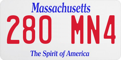 MA license plate 280MN4