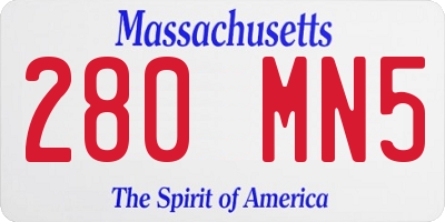 MA license plate 280MN5