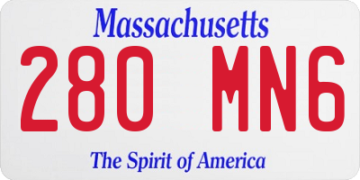 MA license plate 280MN6