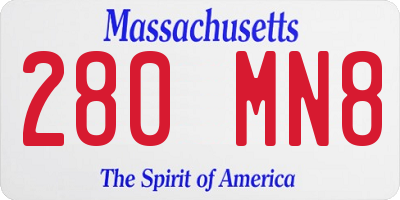 MA license plate 280MN8