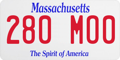 MA license plate 280MO0