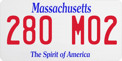 MA license plate 280MO2