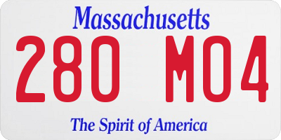 MA license plate 280MO4