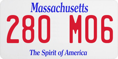 MA license plate 280MO6