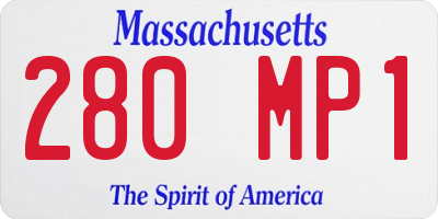 MA license plate 280MP1