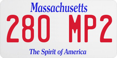 MA license plate 280MP2