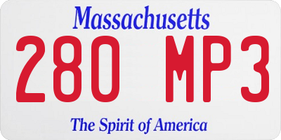 MA license plate 280MP3