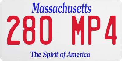 MA license plate 280MP4