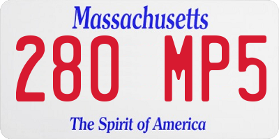 MA license plate 280MP5