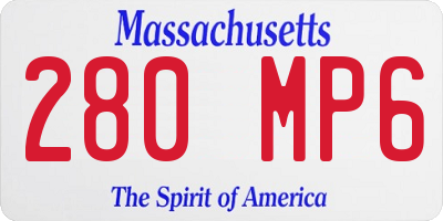 MA license plate 280MP6