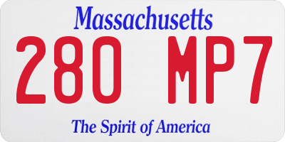 MA license plate 280MP7