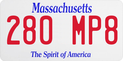 MA license plate 280MP8