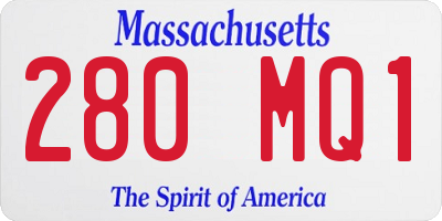 MA license plate 280MQ1