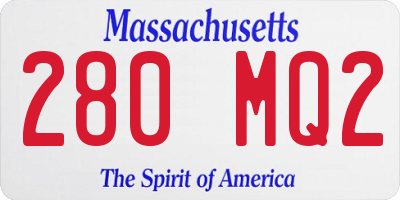 MA license plate 280MQ2
