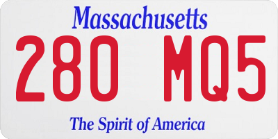 MA license plate 280MQ5