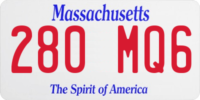 MA license plate 280MQ6