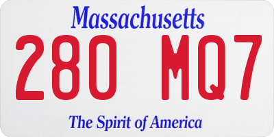 MA license plate 280MQ7