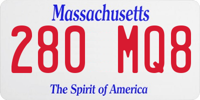 MA license plate 280MQ8