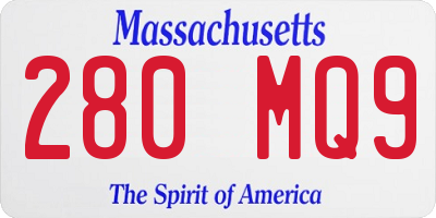 MA license plate 280MQ9