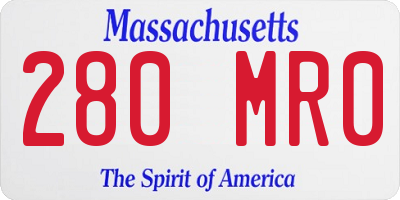 MA license plate 280MR0