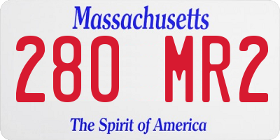 MA license plate 280MR2