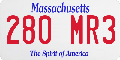 MA license plate 280MR3