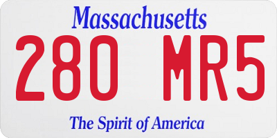 MA license plate 280MR5