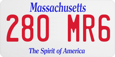 MA license plate 280MR6
