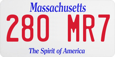 MA license plate 280MR7
