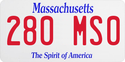 MA license plate 280MS0