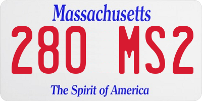 MA license plate 280MS2