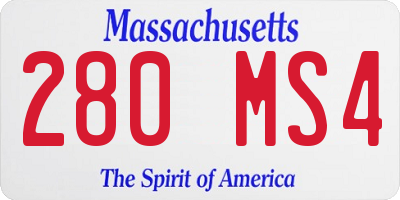 MA license plate 280MS4
