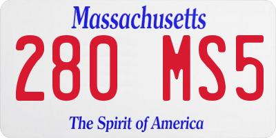 MA license plate 280MS5