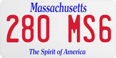 MA license plate 280MS6